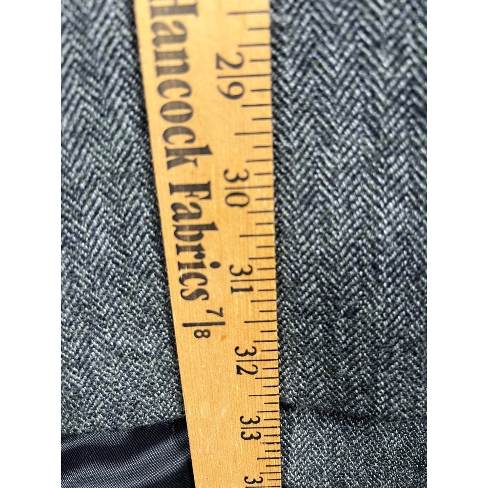 Alan Flusser Men's Grey Herringbone 100% Pure Lambswool Blazer Jacket‎ Size 48L - Picture 9 of 13